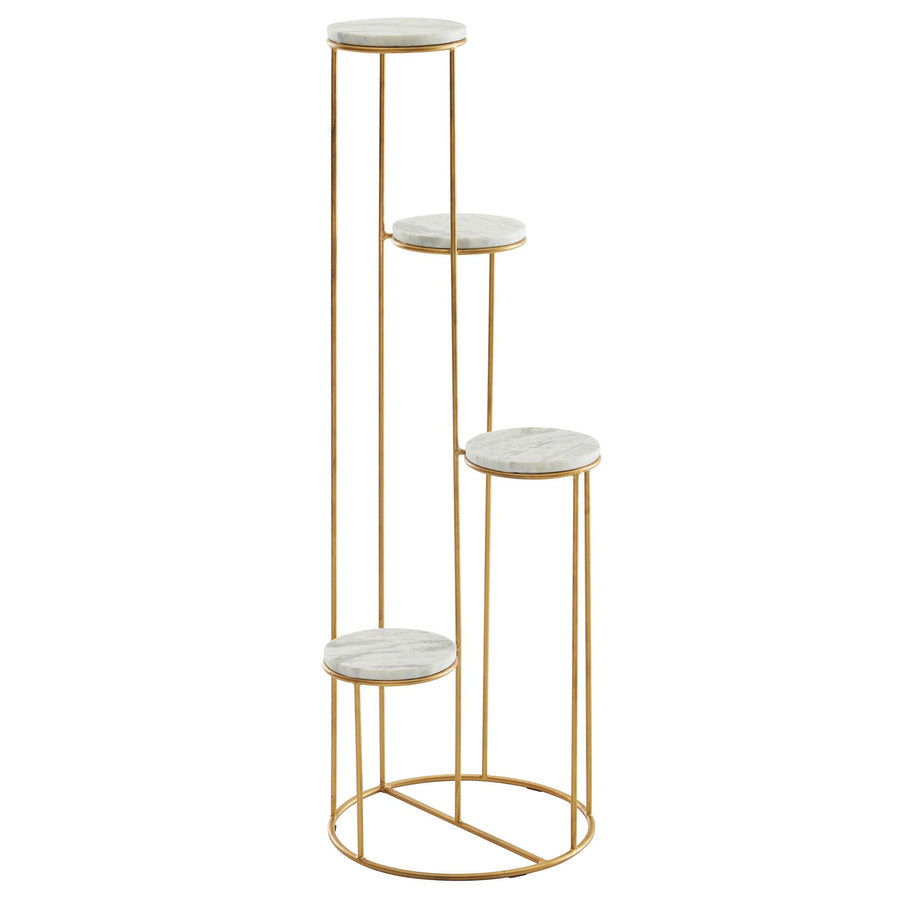 Blumenständer aus echtem Marmor_ Eleganter Pflanzenständer für Wohnzimmer und Dekoration - KADIMA DESIGN_Größe_ 37x37x108 cm_