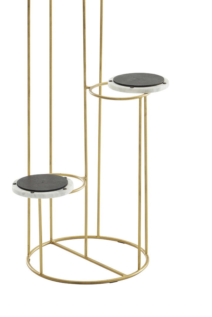 Blumenständer aus echtem Marmor_ Eleganter Pflanzenständer für Wohnzimmer und Dekoration - KADIMA DESIGN_Größe_ 37x37x108 cm_