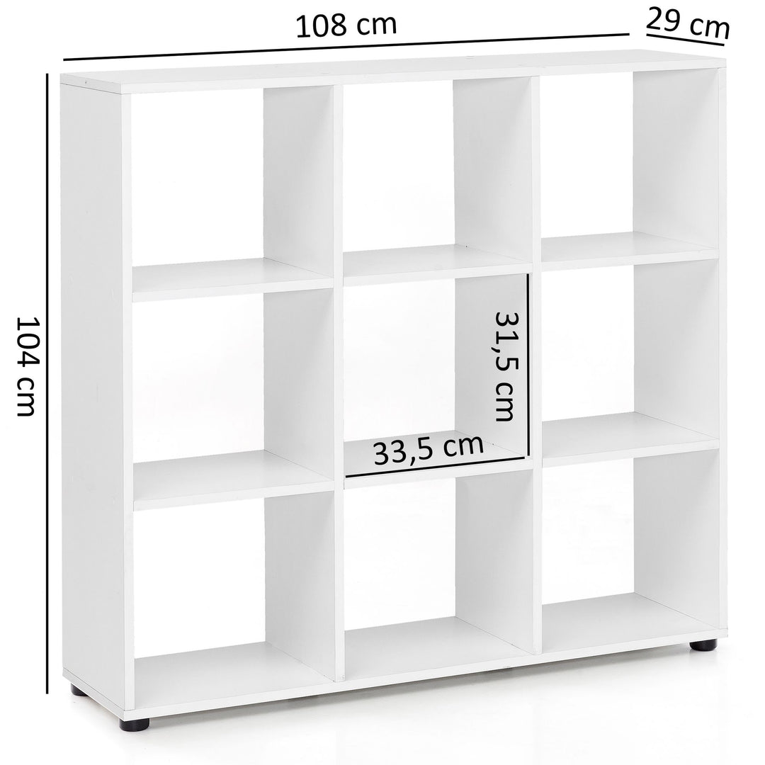 Modernes Bücherregal_ 8 Fächer_ kratzfeste Oberfläche_ Raumteiler-Funktion - KADIMA DESIGN_Größe_ 108x29x104 cm_