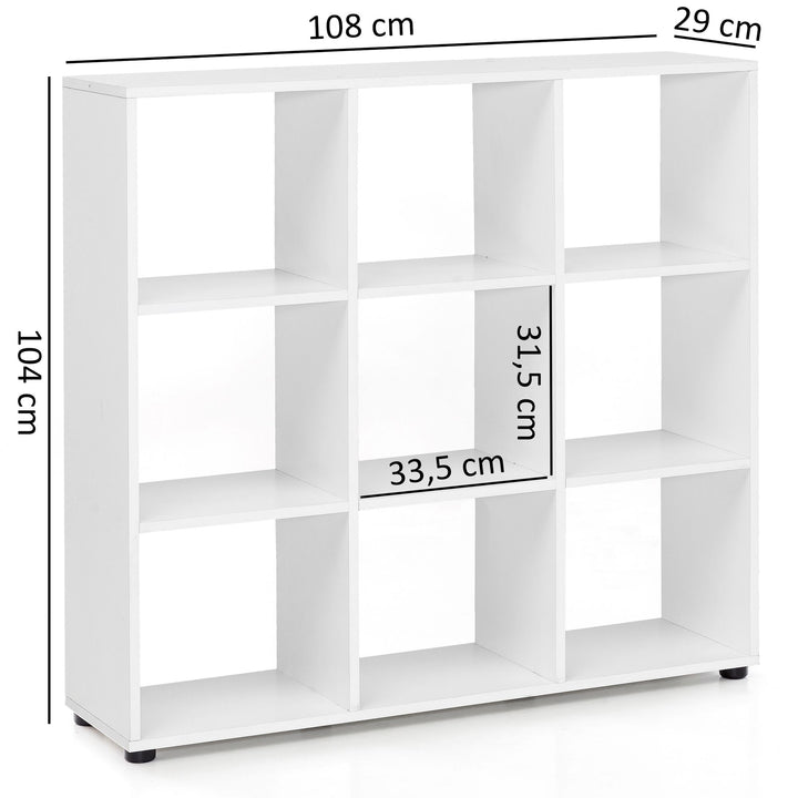 Modernes Bücherregal_ 8 Fächer_ kratzfeste Oberfläche_ Raumteiler-Funktion - KADIMA DESIGN_Größe_ 108x29x104 cm_