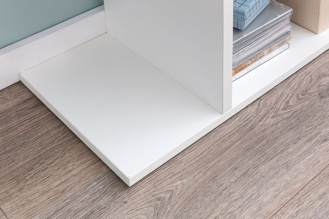 Modulares Zickzack Bücherregal_ Mattweiß_ 6 Regalfächer_ Anti-Rutsch-Noppen - KADIMA DESIGN_Größe_ 70x24x191 cm_