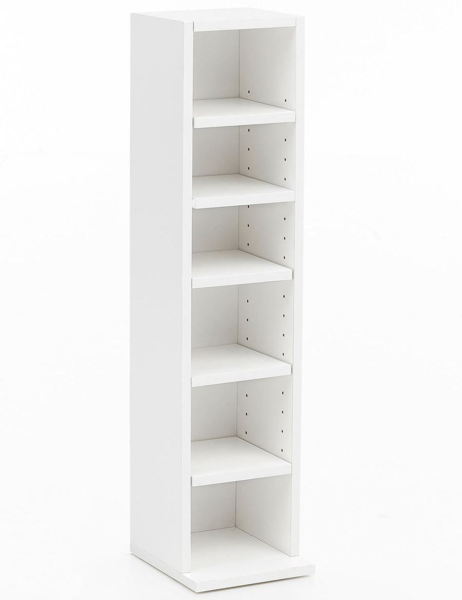 KADIMA DESIGN 6-Fächer Wandregal aus Spanplatte mit einstellbarer Regalhöhe - Modernes_ schlichtes Design für Bücher und Dekoration_Weiß_#sku_BARWL5.336#