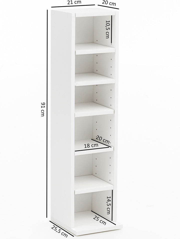 6-Fächer Wandregal_ Melaminharz_ einstellbare Höhe_ kratz- und wasserabweisend - KADIMA DESIGN_Größe_ 21x20x91 cm_