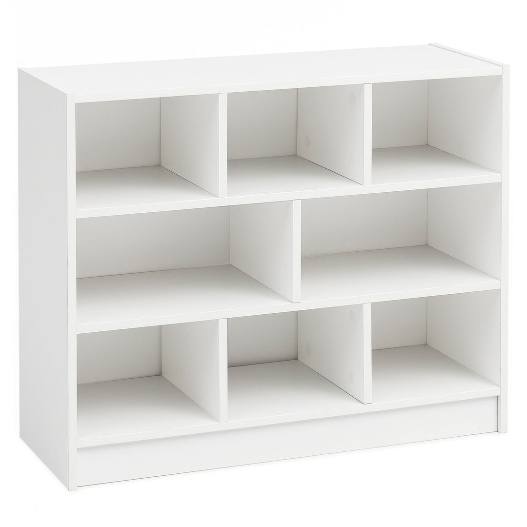 KADIMA DESIGN Holzbücherregal mit Melaminharz-Beschichtung und Stauraum für Bücher und Dekor - Modernes Design und einfacher Aufbau_Weiß_#sku_BARWL5.819#
