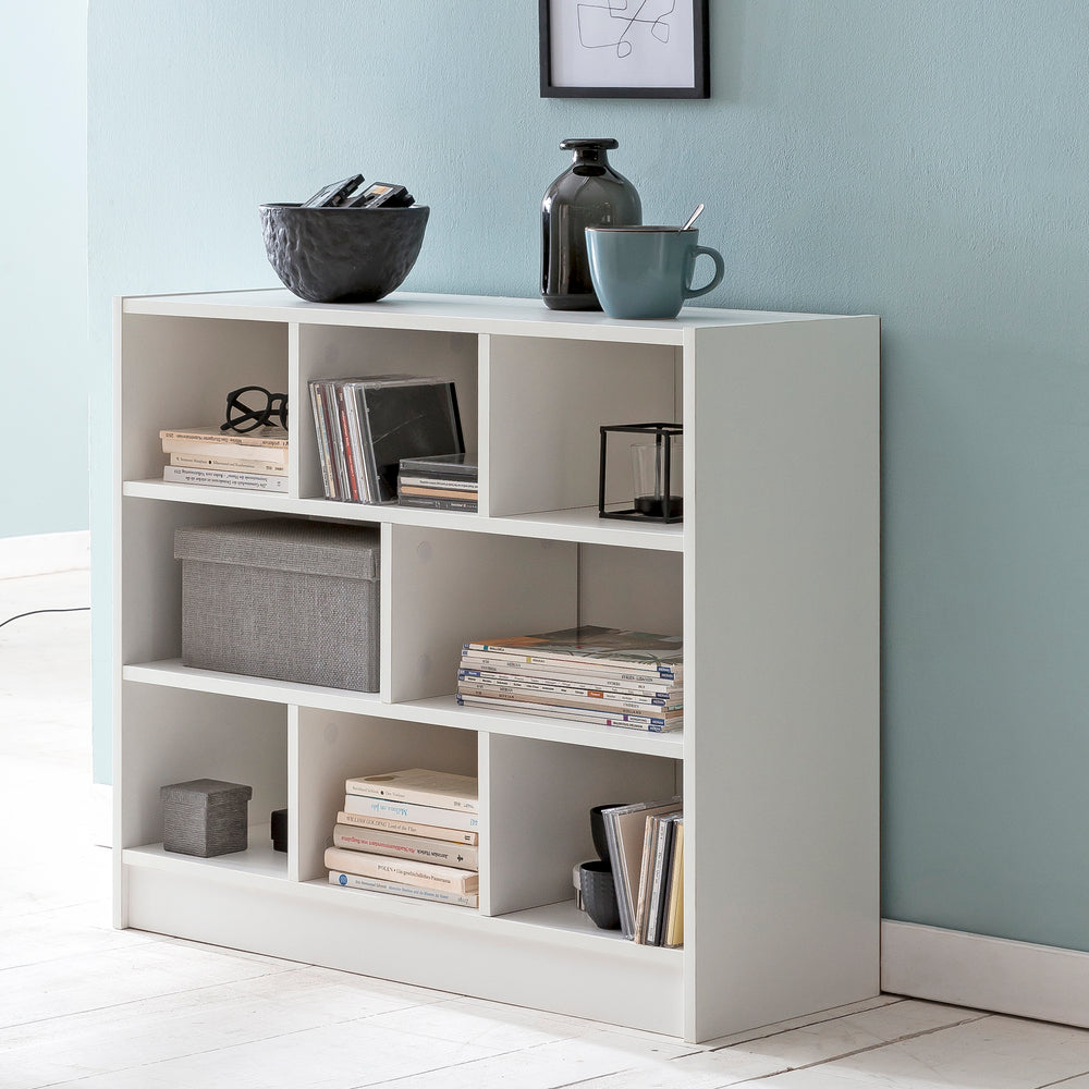 Holzbücherregal mit Melaminharz-Beschichtung und Stauraum_ Modernes Design - KADIMA DESIGN_Größe_ 80x30x69 cm_