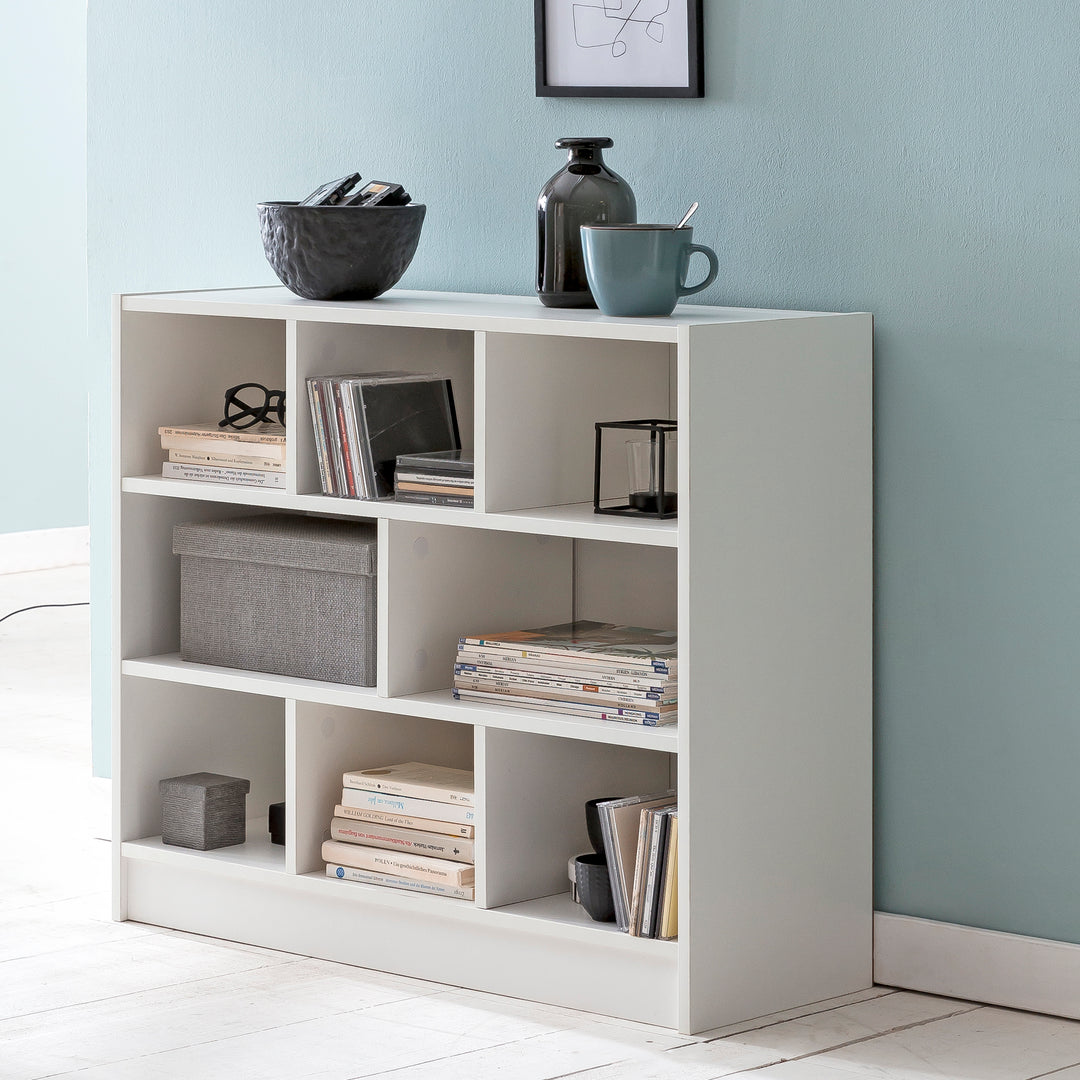 Holzbücherregal mit Melaminharz-Beschichtung und Stauraum_ Modernes Design - KADIMA DESIGN_Größe_ 80x30x69 cm_