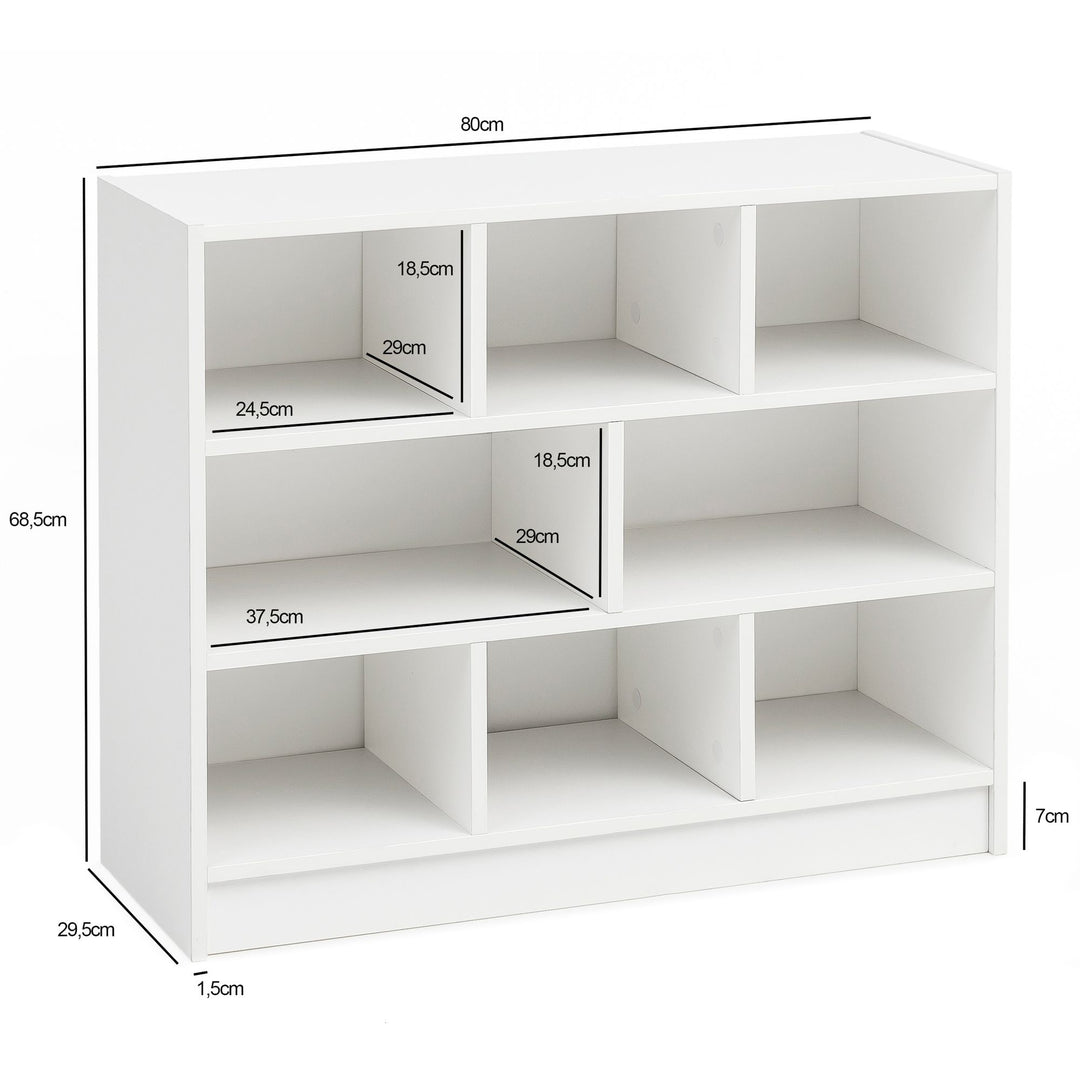 Holzbücherregal mit Melaminharz-Beschichtung und Stauraum_ Modernes Design - KADIMA DESIGN_Größe_ 80x30x69 cm_