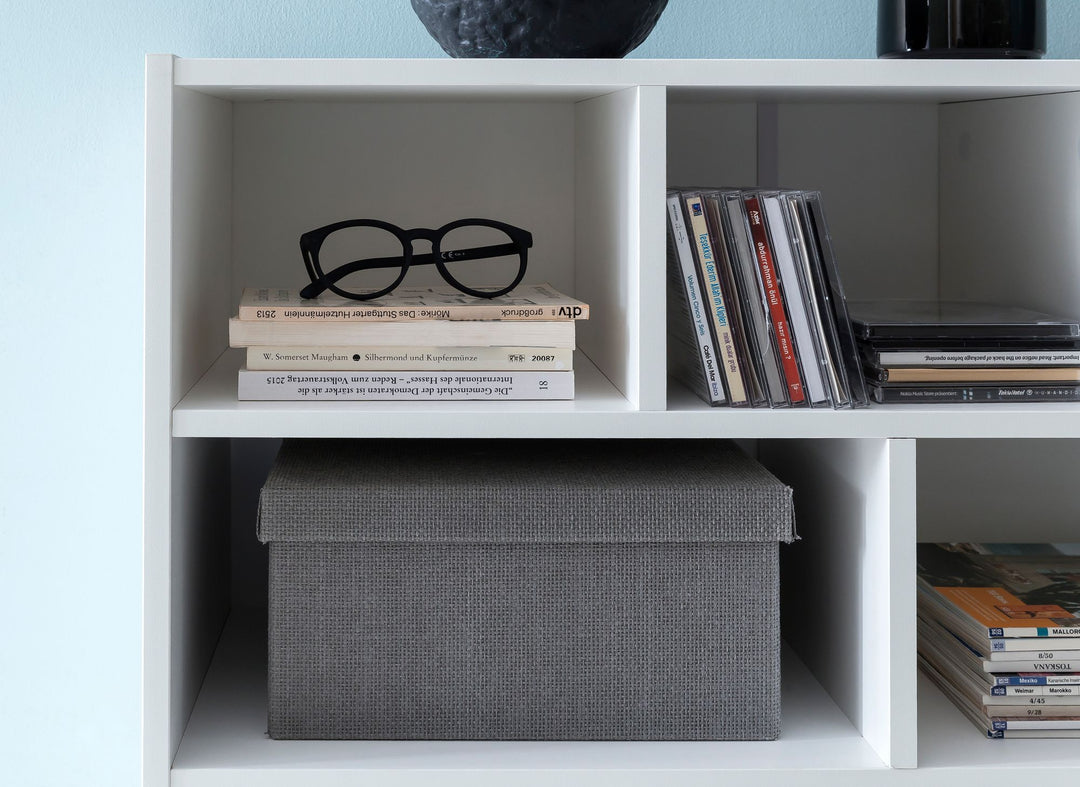 Holzbücherregal mit Melaminharz-Beschichtung und Stauraum_ Modernes Design - KADIMA DESIGN_Größe_ 80x30x69 cm_