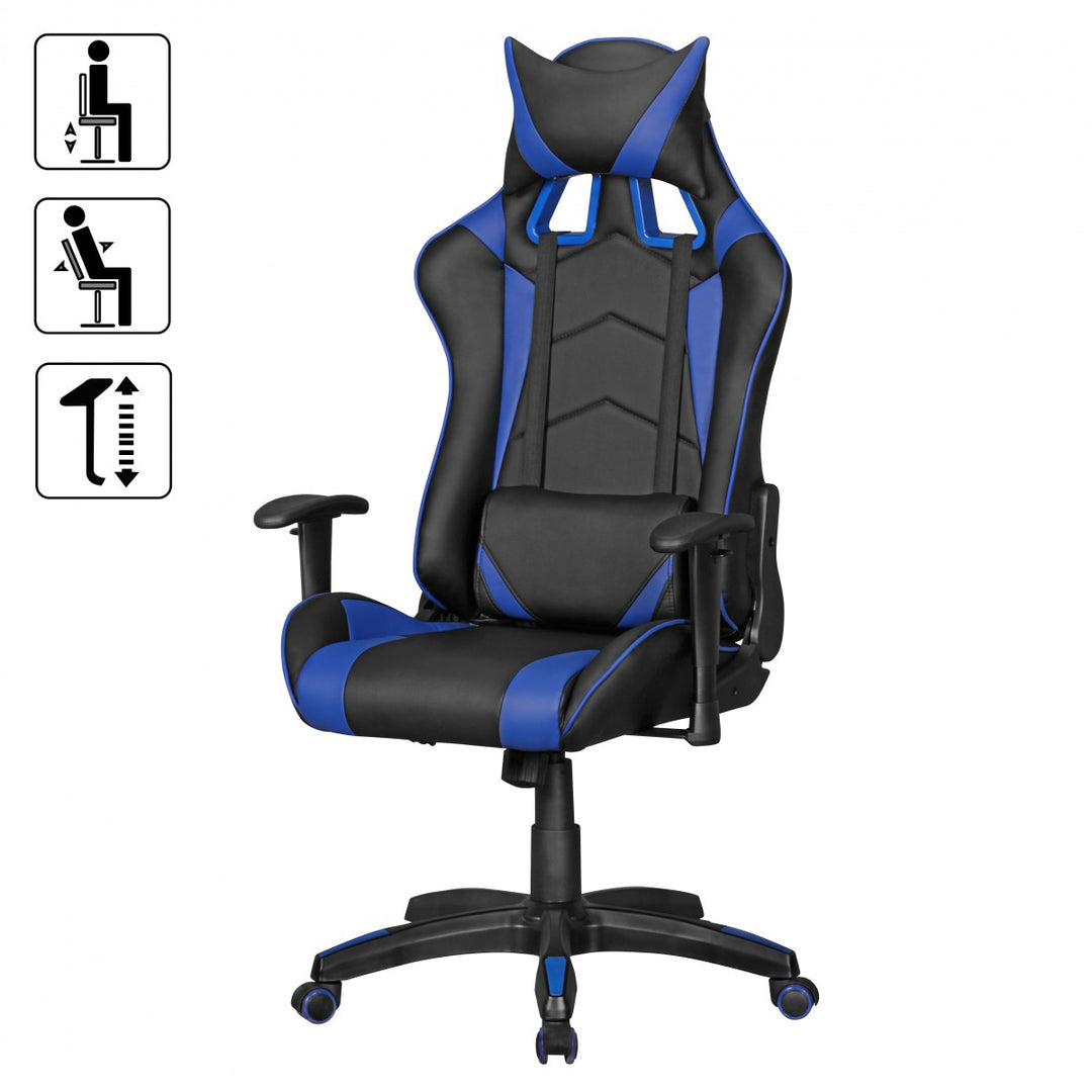 KADIMA DESIGN Gamerstuhl Ascona - Gaming Stuhl im Racing Design mit individueller Anpassung und höchstem Komfort_Blau_#sku_BARSPM1.345#