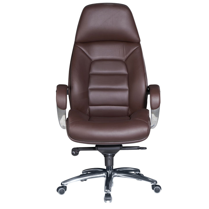 Chefsessel MIRON aus Leder_ Multiblockwippmechanik_ bis 120 kg_ in 3 Farben verfügbar - KADIMA DESIGN_Farbe_ Braun_ Größe_ 67x67x137 cm_