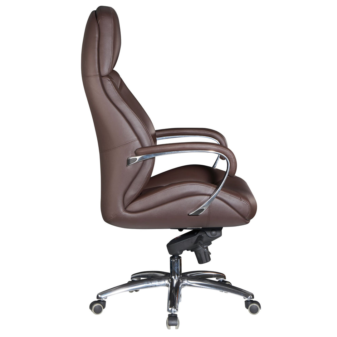 Chefsessel MIRON aus Leder_ Multiblockwippmechanik_ bis 120 kg_ in 3 Farben verfügbar - KADIMA DESIGN_Farbe_ Braun_ Größe_ 67x67x137 cm_