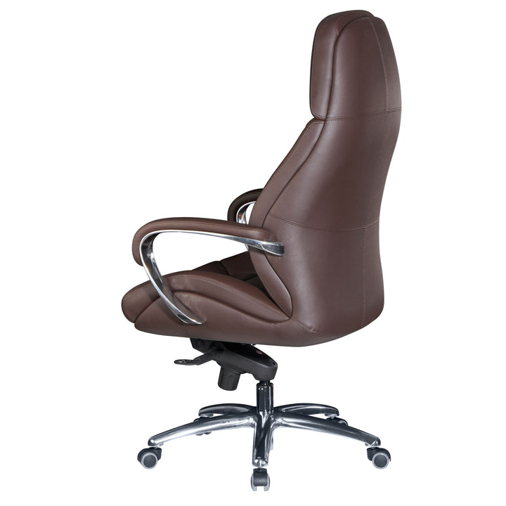 Chefsessel MIRON aus Leder_ Multiblockwippmechanik_ bis 120 kg_ in 3 Farben verfügbar - KADIMA DESIGN_Farbe_ Braun_ Größe_ 67x67x137 cm_