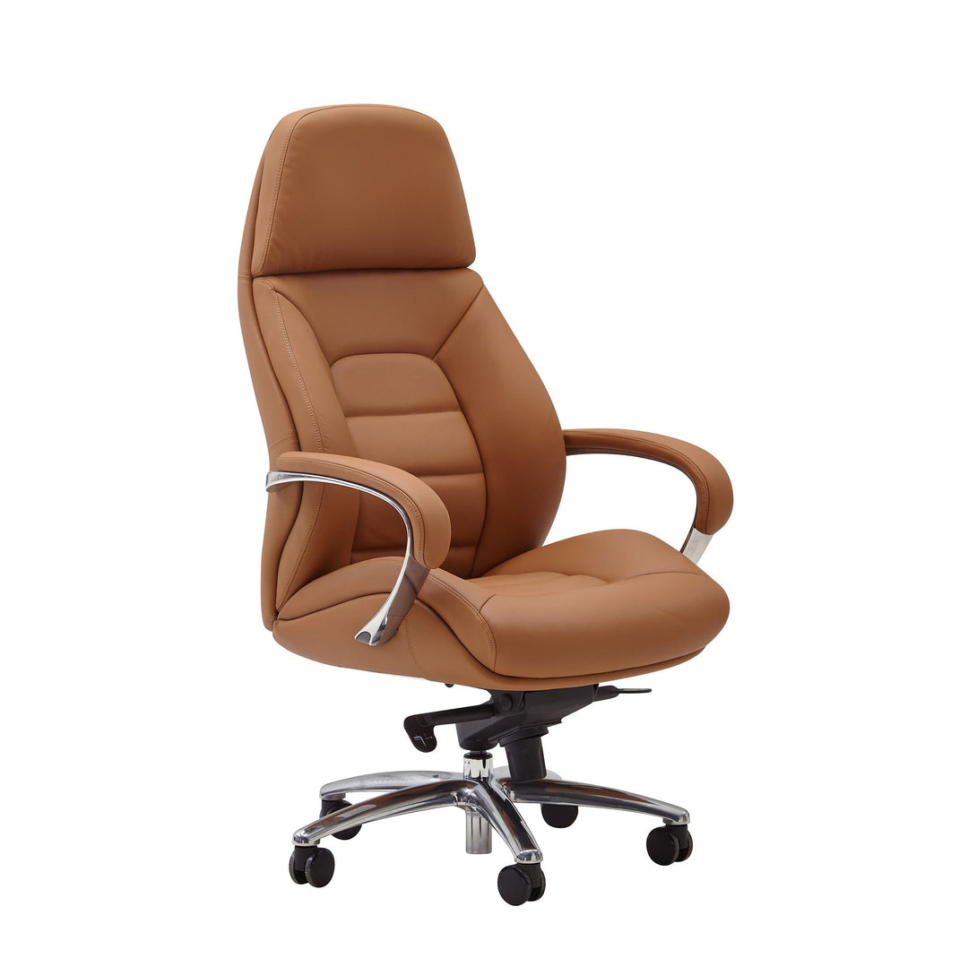 Chefsessel MIRON aus Leder_ Multiblockwippmechanik_ bis 120 kg_ in 3 Farben verfügbar - KADIMA DESIGN_Farbe_ Beige_ Größe_ 67x67x137 cm_