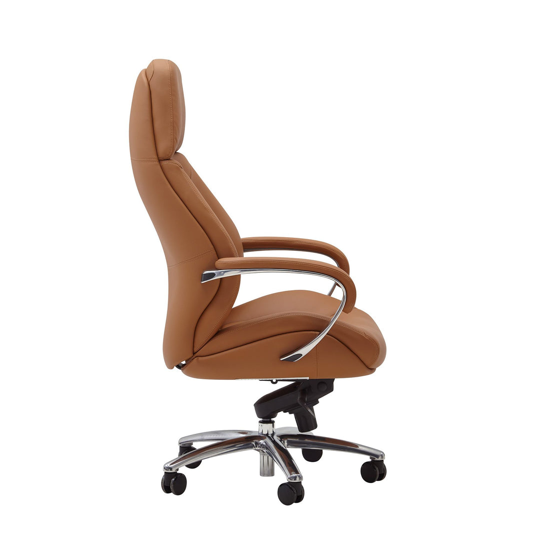 Chefsessel MIRON aus Leder_ Multiblockwippmechanik_ bis 120 kg_ in 3 Farben verfügbar - KADIMA DESIGN_Farbe_ Beige_ Größe_ 67x67x137 cm_
