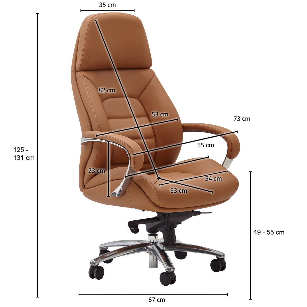 Chefsessel MIRON aus Leder_ Multiblockwippmechanik_ bis 120 kg_ in 3 Farben verfügbar - KADIMA DESIGN_Farbe_ Beige_ Größe_ 67x67x137 cm_