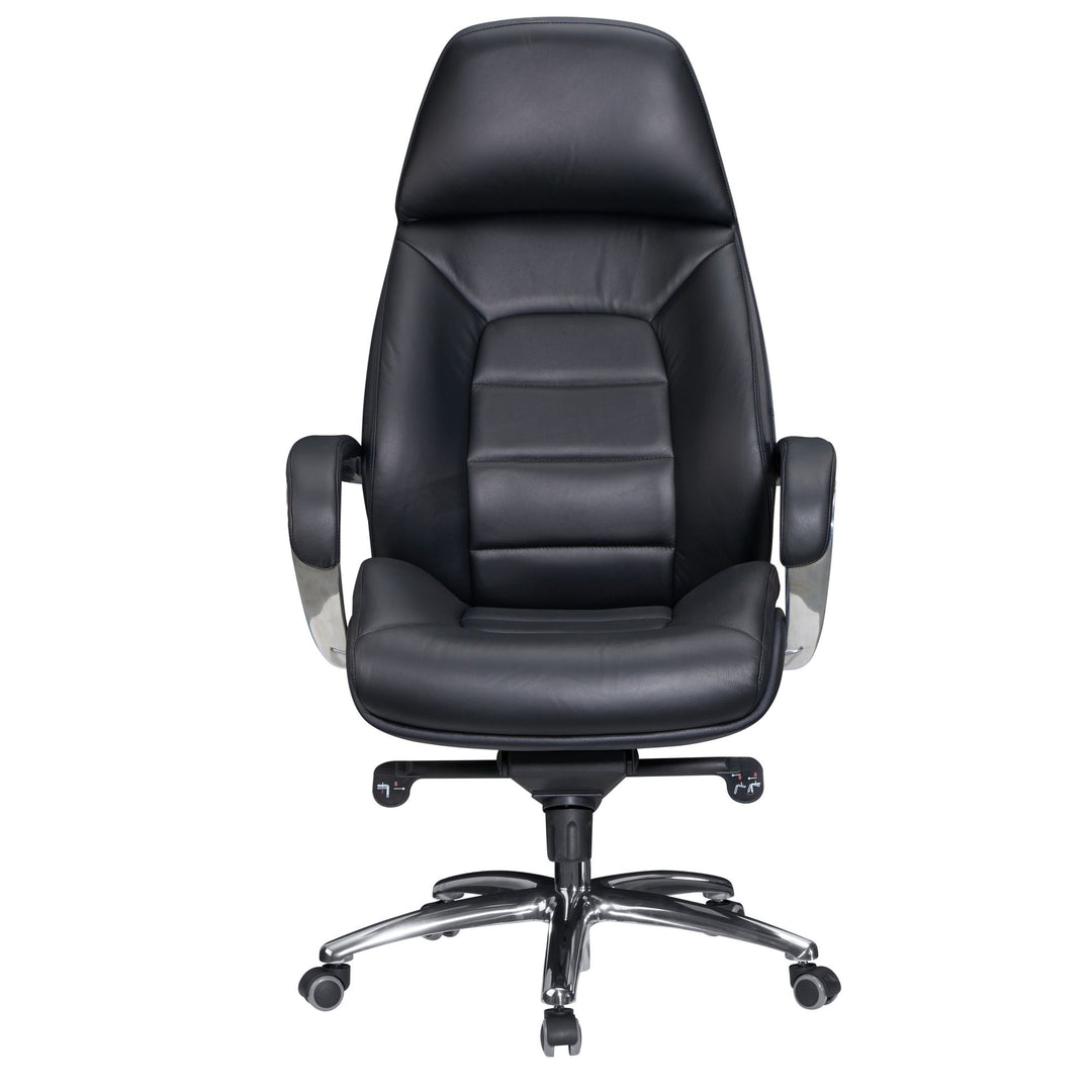 Chefsessel MIRON aus Leder_ Multiblockwippmechanik_ bis 120 kg_ in 3 Farben verfügbar - KADIMA DESIGN_Farbe_ Schwarz_ Größe_ 67x67x137 cm_