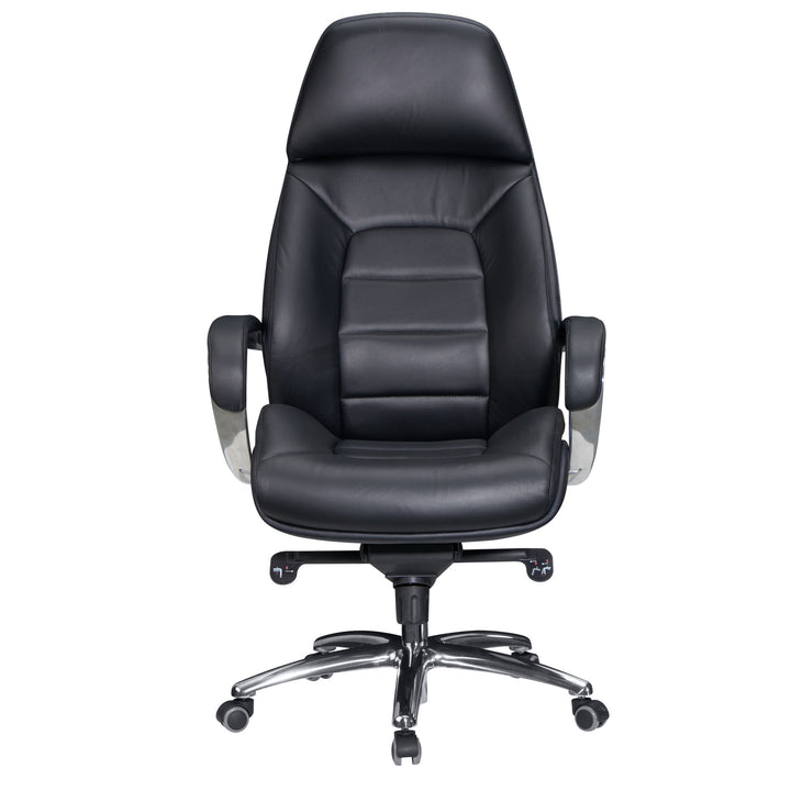 Chefsessel MIRON aus Leder_ Multiblockwippmechanik_ bis 120 kg_ in 3 Farben verfügbar - KADIMA DESIGN_Farbe_ Schwarz_ Größe_ 67x67x137 cm_