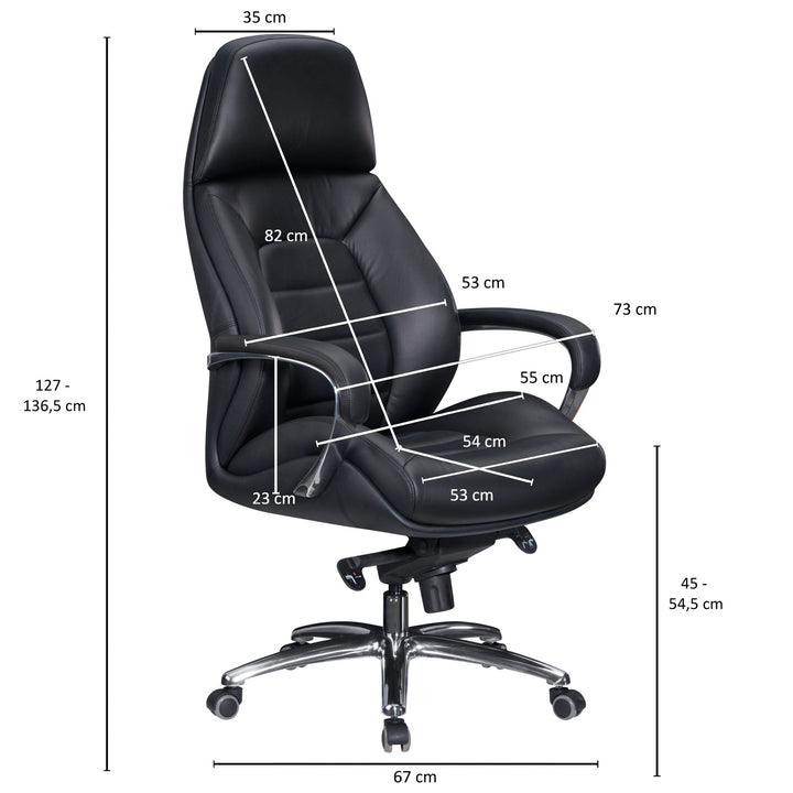 Chefsessel MIRON aus Leder_ Multiblockwippmechanik_ bis 120 kg_ in 3 Farben verfügbar - KADIMA DESIGN_Farbe_ Schwarz_ Größe_ 67x67x137 cm_