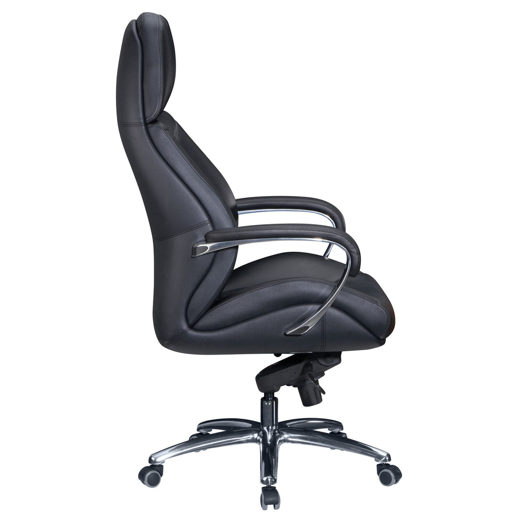 Chefsessel MIRON aus Leder_ Multiblockwippmechanik_ bis 120 kg_ in 3 Farben verfügbar - KADIMA DESIGN_Farbe_ Schwarz_ Größe_ 67x67x137 cm_