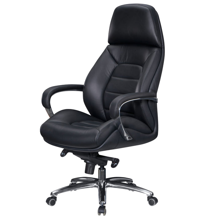 Chefsessel MIRON aus Leder_ Multiblockwippmechanik_ bis 120 kg_ in 3 Farben verfügbar - KADIMA DESIGN_Farbe_ Schwarz_ Größe_ 67x67x137 cm_