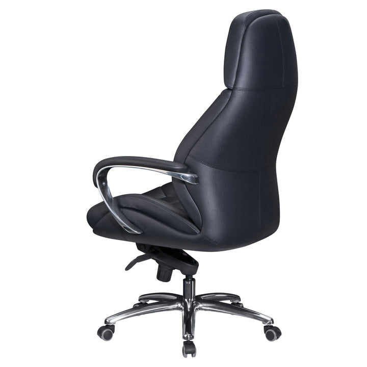 Chefsessel MIRON aus Leder_ Multiblockwippmechanik_ bis 120 kg_ in 3 Farben verfügbar - KADIMA DESIGN_Farbe_ Schwarz_ Größe_ 67x67x137 cm_