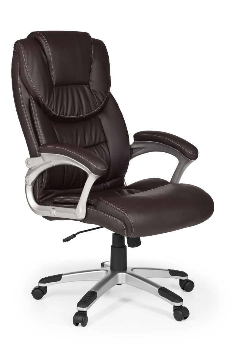 KADIMA DESIGN Großer Bürostuhl - Extra hohe Rückenlehne_ optimale Sitzhaltung und Lendenwirbelstütze_Braun_#sku_BARSPM1.025#