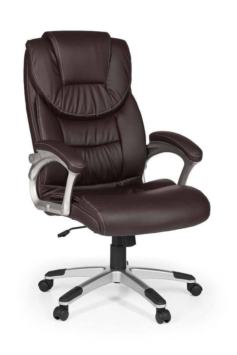 KADIMA DESIGN Großer Bürostuhl - Extra hohe Rückenlehne_ optimale Sitzhaltung und Lendenwirbelstütze_Braun_#sku_BARSPM1.025#