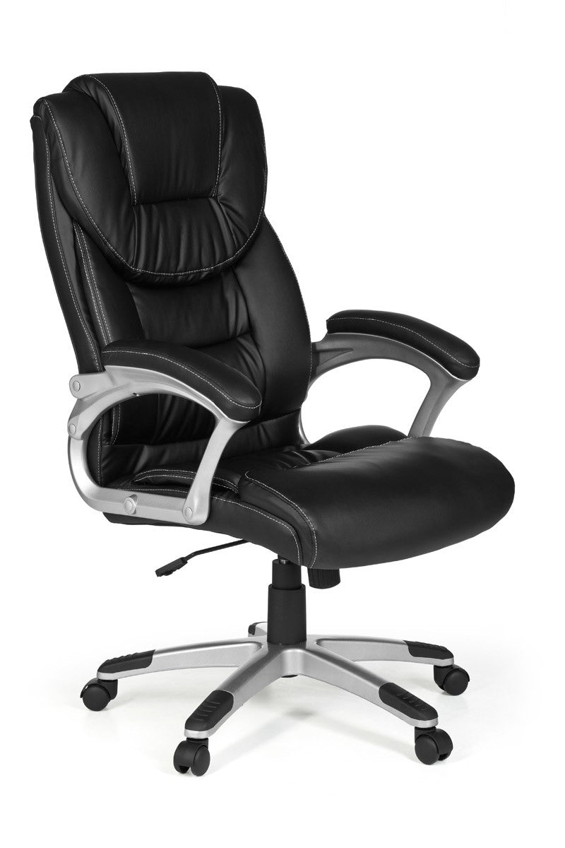 KADIMA DESIGN Großer Bürostuhl - Extra hohe Rückenlehne_ optimale Sitzhaltung und Lendenwirbelstütze_Schwarz_#sku_BARSPM1.225#