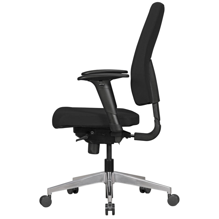 Bürostuhl Latina_ Ergonomisches Design_ Lendenwirbelstütze_ höhenverstellbare Armlehnen_ strapazierfähiger Stoff_ Aluminium-Fußkreuz - KADIMA DESIGN_Größe_ 70x63x119 cm_