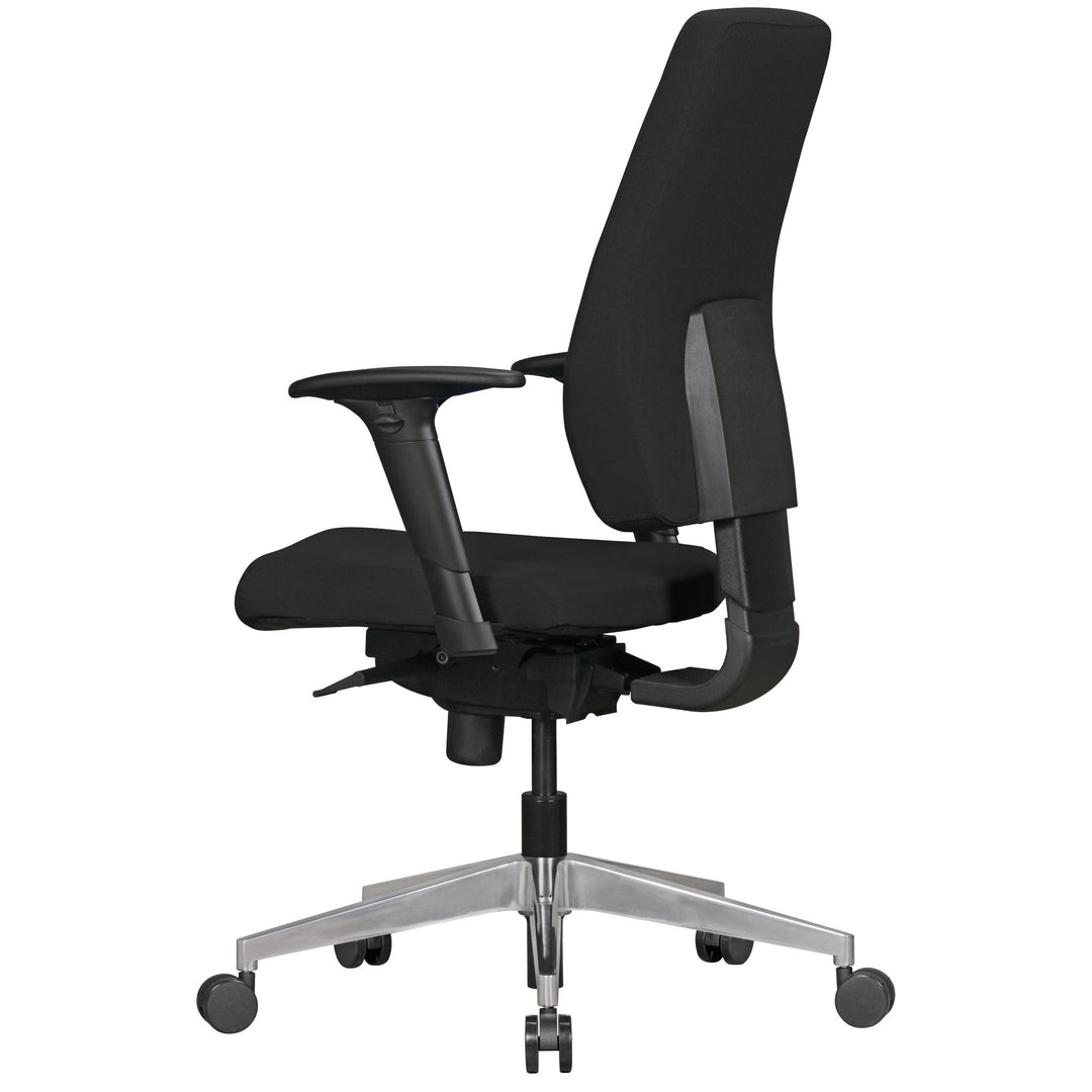 Bürostuhl Latina_ Ergonomisches Design_ Lendenwirbelstütze_ höhenverstellbare Armlehnen_ strapazierfähiger Stoff_ Aluminium-Fußkreuz - KADIMA DESIGN_Größe_ 70x63x119 cm_
