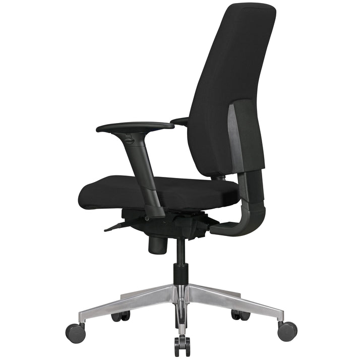 Bürostuhl Latina_ Ergonomisches Design_ Lendenwirbelstütze_ höhenverstellbare Armlehnen_ strapazierfähiger Stoff_ Aluminium-Fußkreuz - KADIMA DESIGN_Größe_ 70x63x119 cm_