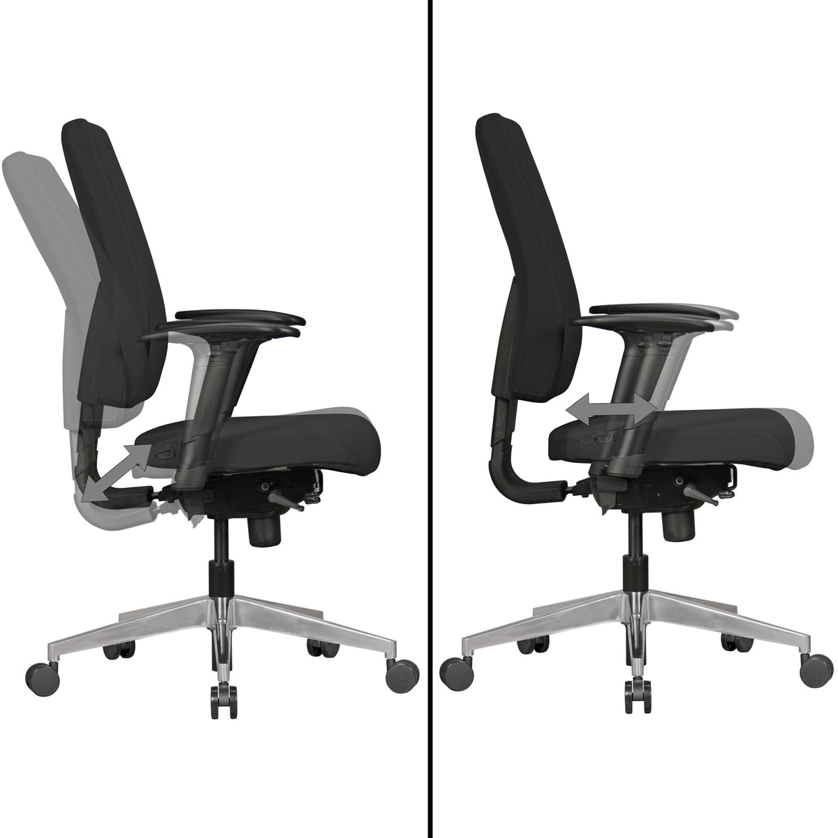 Bürostuhl Latina_ Ergonomisches Design_ Lendenwirbelstütze_ höhenverstellbare Armlehnen_ strapazierfähiger Stoff_ Aluminium-Fußkreuz - KADIMA DESIGN_Größe_ 70x63x135 cm_
