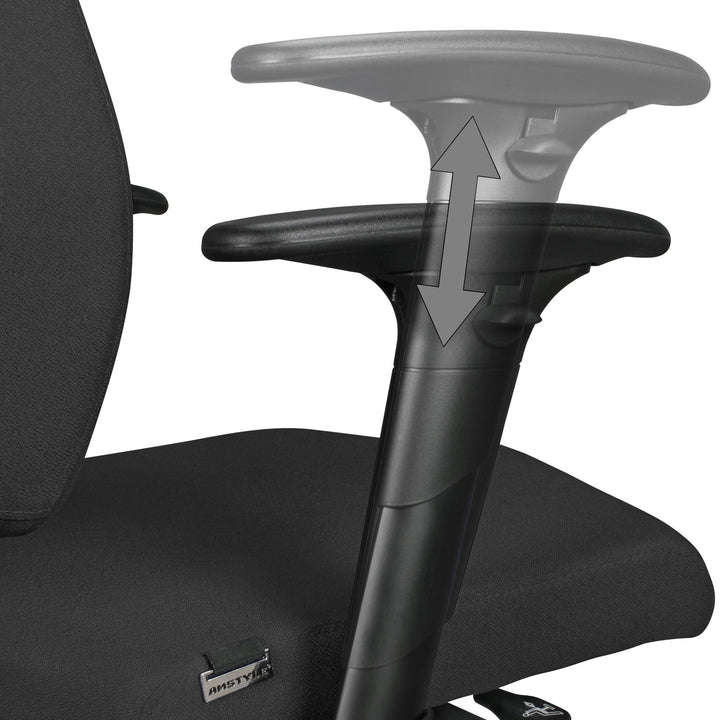 Bürostuhl Latina_ Ergonomisches Design_ Lendenwirbelstütze_ höhenverstellbare Armlehnen_ strapazierfähiger Stoff_ Aluminium-Fußkreuz - KADIMA DESIGN_Größe_ 70x63x119 cm_