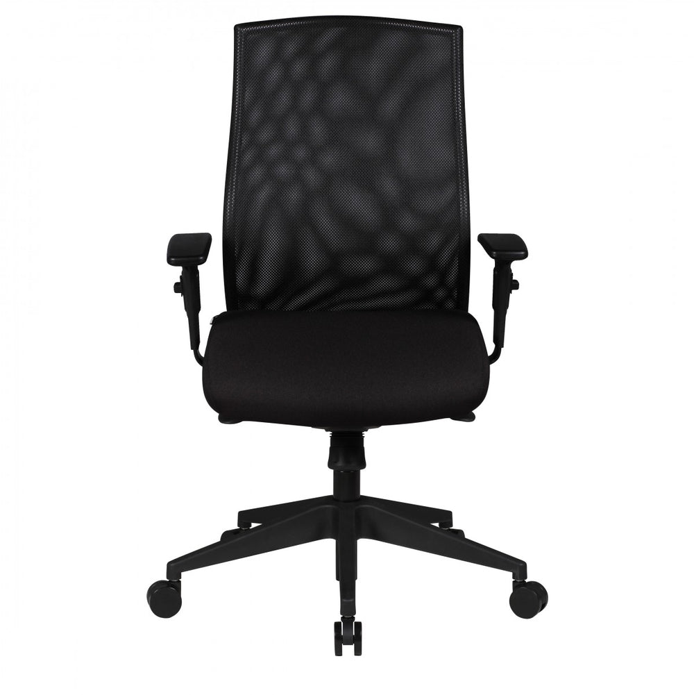 Bürostuhl Parma_ Netzrückenlehne_ 3-Punkt Synchronmechanik_ Nylon-Fußkreuz_ 120 kg Belastbarkeit_ Teppichbodenrollen - KADIMA DESIGN_Größe_ 65x65x113 cm_