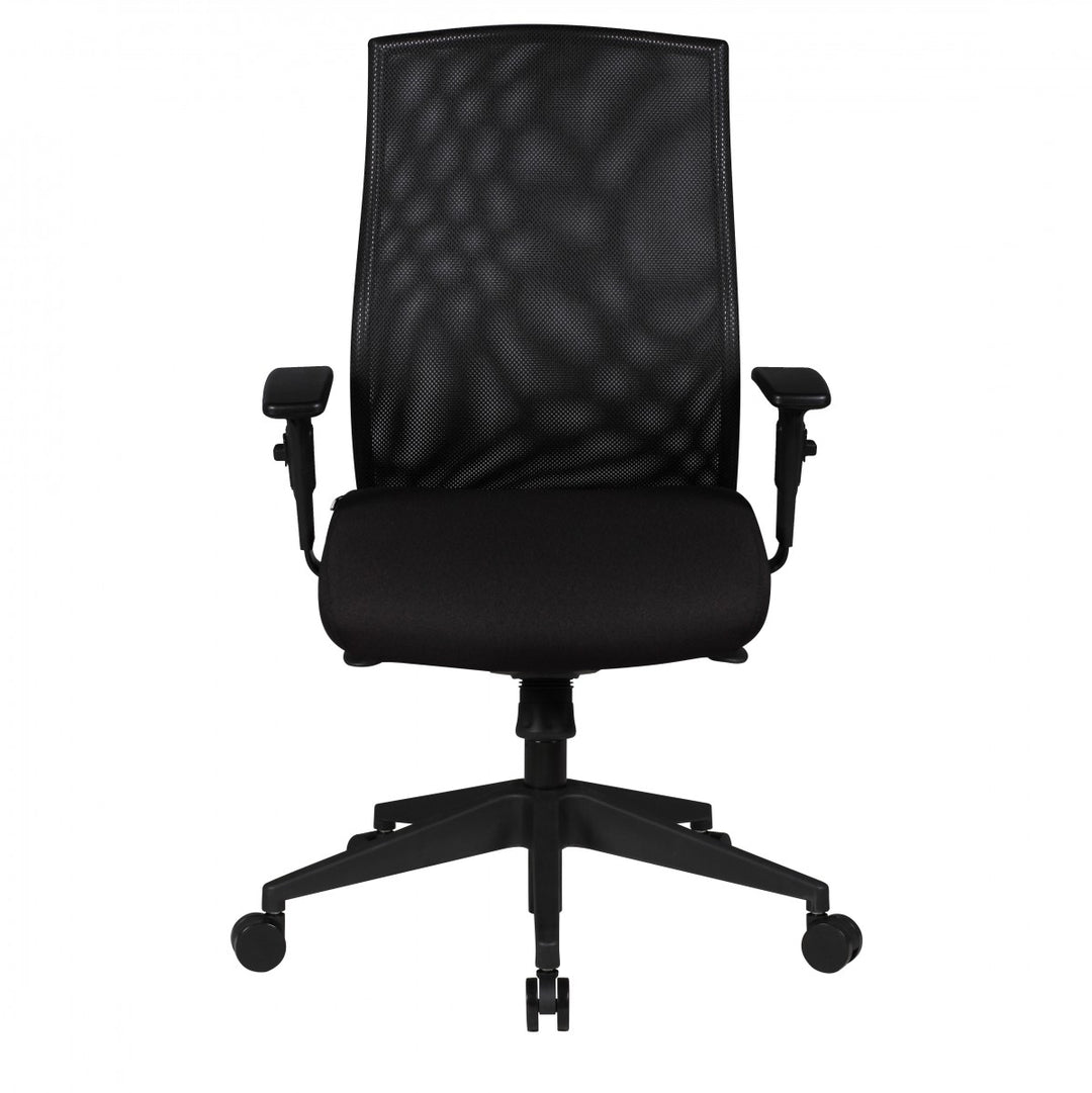 Bürostuhl Parma_ Netzrückenlehne_ 3-Punkt Synchronmechanik_ Nylon-Fußkreuz_ 120 kg Belastbarkeit_ Teppichbodenrollen - KADIMA DESIGN_Größe_ 65x65x113 cm_