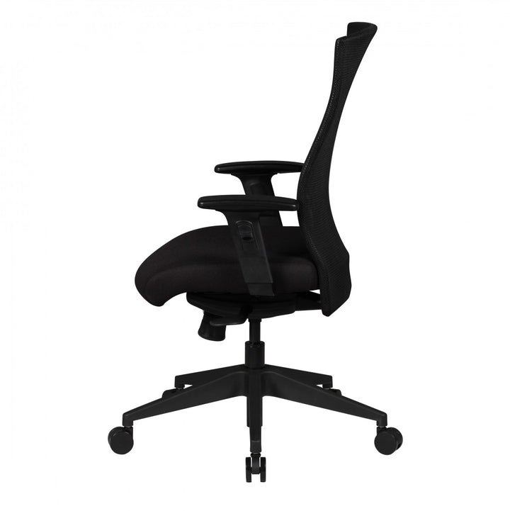 Bürostuhl Parma_ Netzrückenlehne_ 3-Punkt Synchronmechanik_ Nylon-Fußkreuz_ 120 kg Belastbarkeit_ Teppichbodenrollen - KADIMA DESIGN_Größe_ 65x65x113 cm_