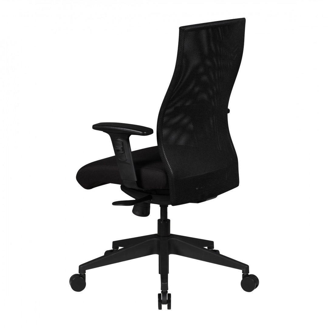 Bürostuhl Parma_ Netzrückenlehne_ 3-Punkt Synchronmechanik_ Nylon-Fußkreuz_ 120 kg Belastbarkeit_ Teppichbodenrollen - KADIMA DESIGN_Größe_ 65x65x113 cm_