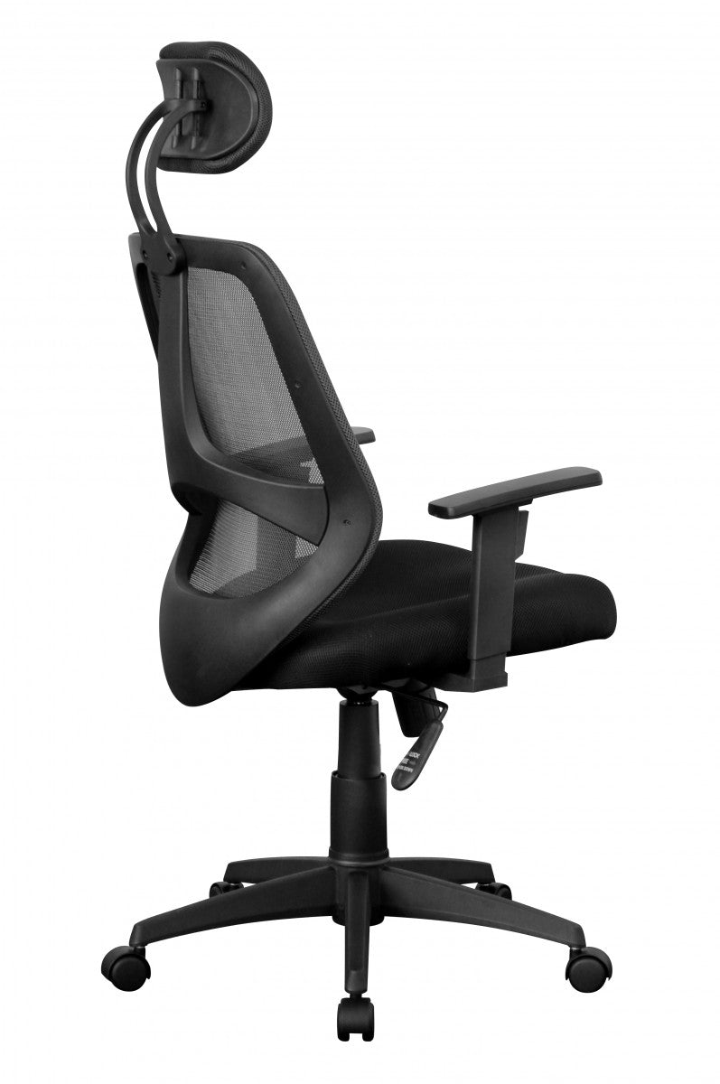 Komfortabler Bürostuhl_ Ergonomisches Design_ verstellbare Kopfstütze/Armlehnen_ Netzbezug_ 120 kg Belastbarkeit - KADIMA DESIGN_Größe_ 61x57x127 cm_