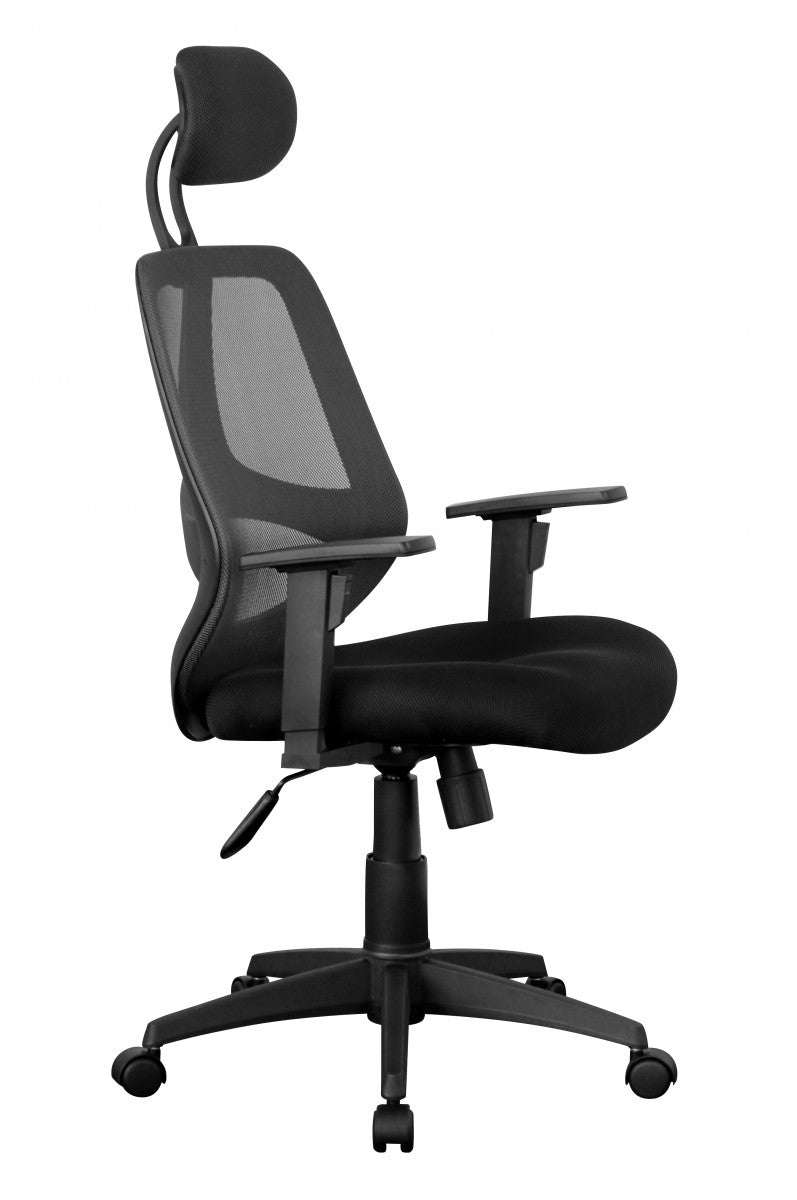 Komfortabler Bürostuhl_ Ergonomisches Design_ verstellbare Kopfstütze/Armlehnen_ Netzbezug_ 120 kg Belastbarkeit - KADIMA DESIGN_Größe_ 61x57x127 cm_