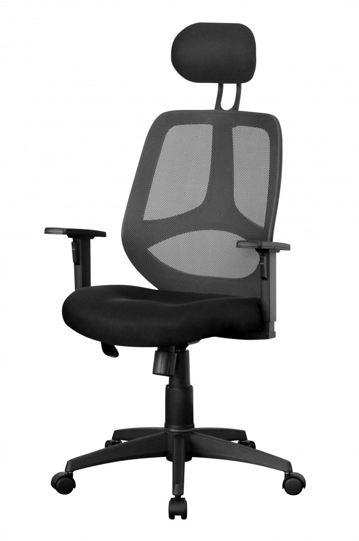 Komfortabler Bürostuhl_ Ergonomisches Design_ verstellbare Kopfstütze/Armlehnen_ Netzbezug_ 120 kg Belastbarkeit - KADIMA DESIGN_Größe_ 61x57x127 cm_