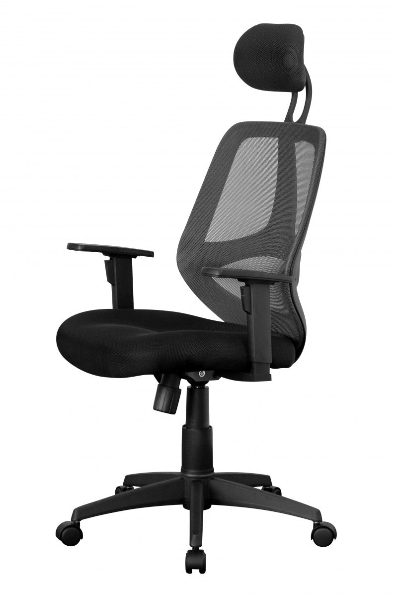 Komfortabler Bürostuhl  Ergonomisches Design  verstellbare Kopfstütze/Armlehnen  Netzbezug  120 kg Belastbarkeit - KADIMA DESIGN Größe  61x57x127 cm