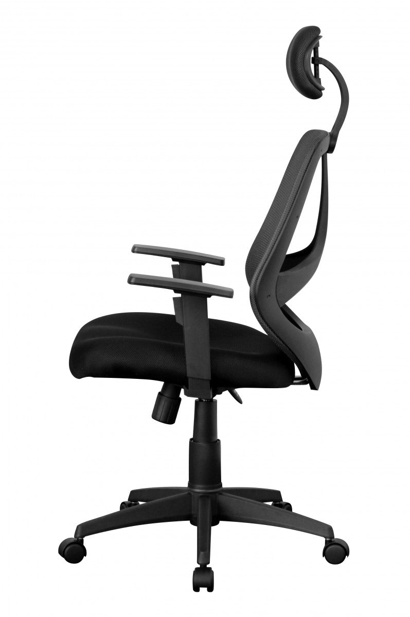 Komfortabler Bürostuhl_ Ergonomisches Design_ verstellbare Kopfstütze/Armlehnen_ Netzbezug_ 120 kg Belastbarkeit - KADIMA DESIGN_Größe_ 61x57x127 cm_#sku_BARSPM1.206#