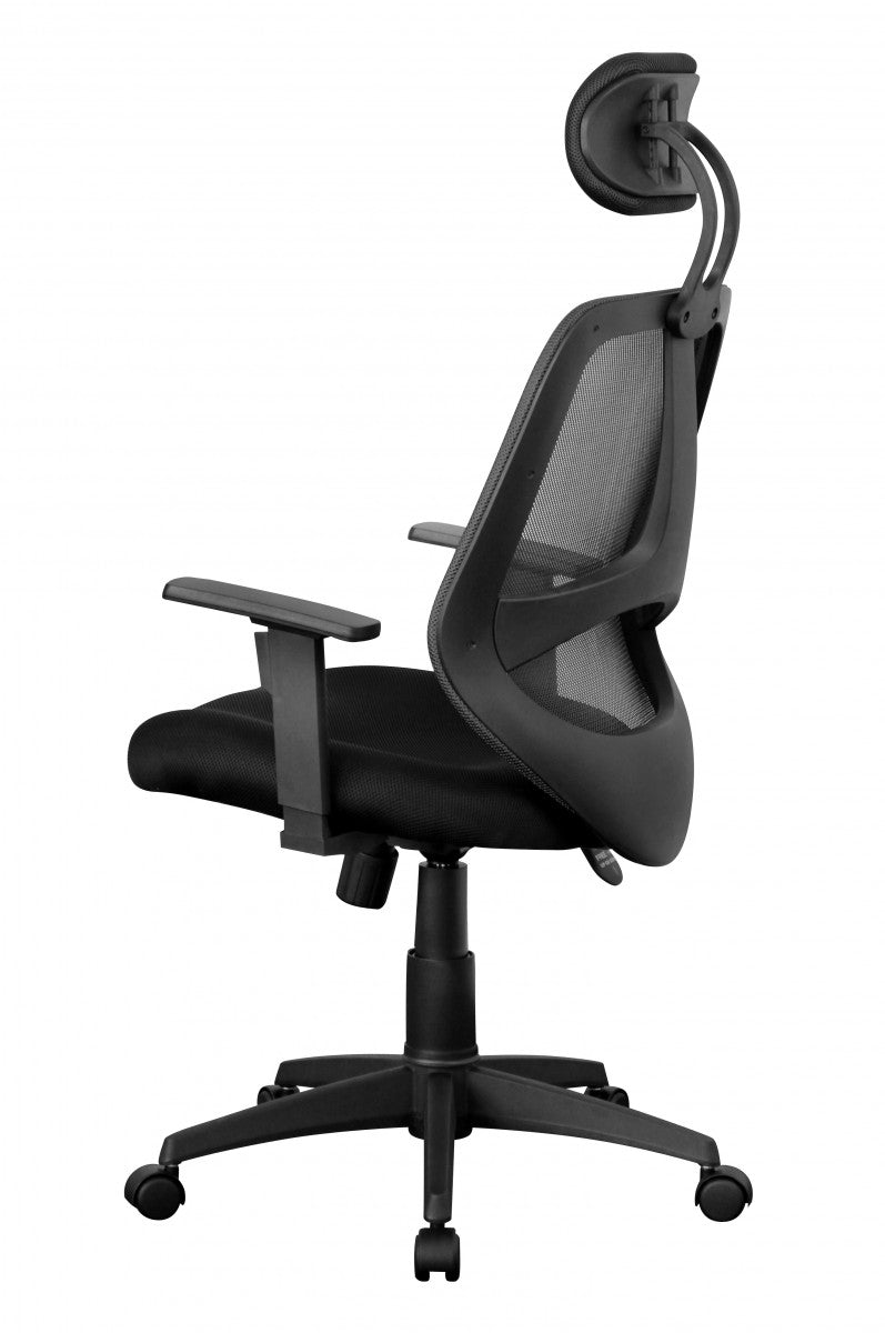 Komfortabler Bürostuhl_ Ergonomisches Design_ verstellbare Kopfstütze/Armlehnen_ Netzbezug_ 120 kg Belastbarkeit - KADIMA DESIGN_Größe_ 61x57x127 cm_