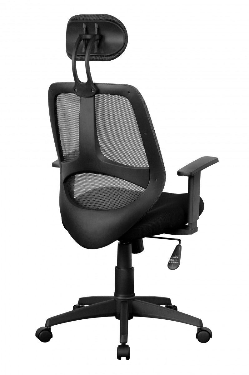 Komfortabler Bürostuhl  Ergonomisches Design  verstellbare Kopfstütze/Armlehnen  Netzbezug  120 kg Belastbarkeit - KADIMA DESIGN Größe  61x57x127 cm