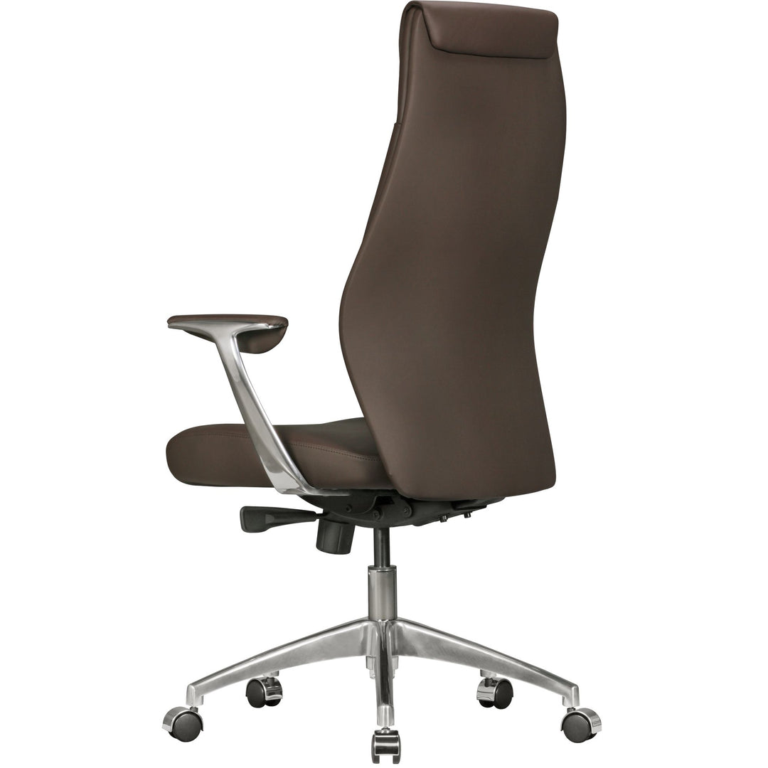 KADIMA DESIGN Chefsessel TEMZA - Exklusiver Bürostuhl aus Echtleder und Aluminium für höchsten Komfort und Stil_Braun_#sku_BARSPM1.146#