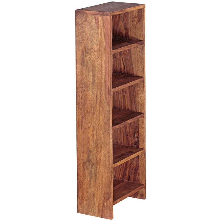 CD-Regal NAKO_ Massivholz_ 90 cm Höhe_ für 100 CDs_ Sheesham/Akazie_ pflegeleicht - KADIMA DESIGN_Farbe_ Braun_ Größe_ 30x17x90 cm_