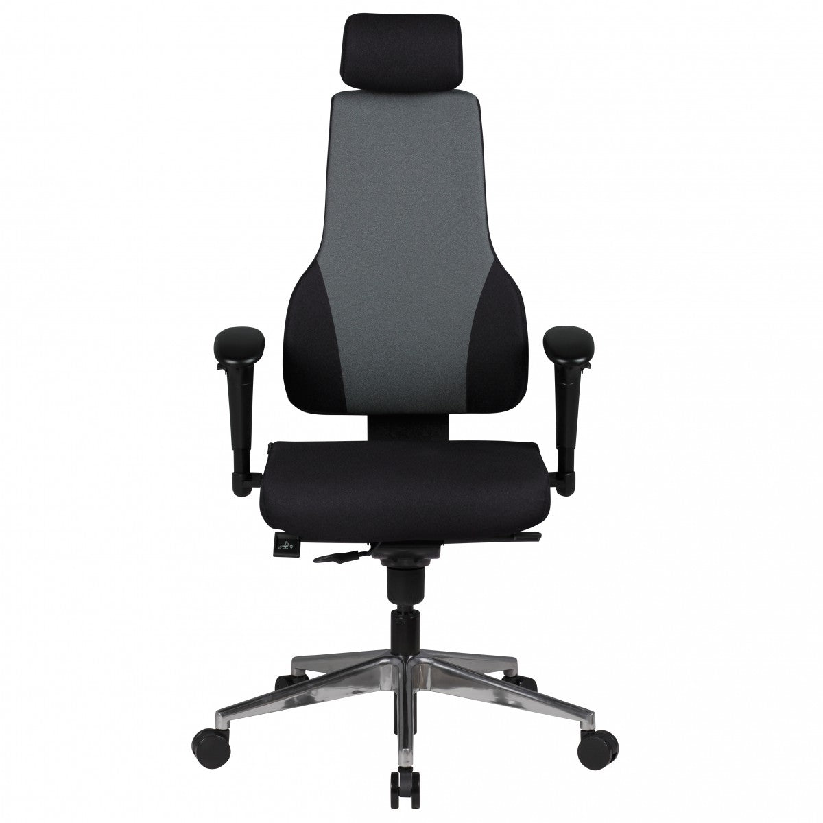 Chefsessel "Fabio"  3-Punkt-Synchronmechanik  ergonomische Rückenlehne  höhenverstellbare Kopfstütze  Aluminium-Fußkreuz  120 kg Belastbarkeit - KADIMA DESIGN Größe  63x63x149 cm