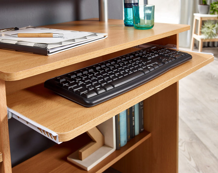 Computertisch ELBTRAUM_ Intelligenter Tastaturauszug_ Großzügige Arbeitsfläche_ Sonoma-Farbe_ Langlebig und Pflegeleicht - KADIMA DESIGN_Farbe_ Braun_ Größe_ 94x48x90 cm_