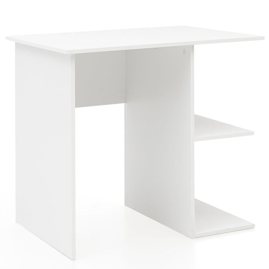 KADIMA DESIGN Computertisch SEGRE - Stilvoller Schreibtisch mit großzügiger Arbeitsfläche und praktischer Aufbewahrungsmöglichkeit_Weiß_#sku_BARWL5.757#