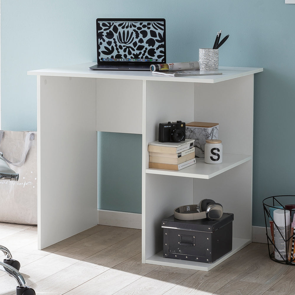 Computertisch SEGRE_ großzügige Arbeitsfläche_ praktische Aufbewahrung_ Spanplatte - KADIMA DESIGN_Größe_ 82x60x76 cm_